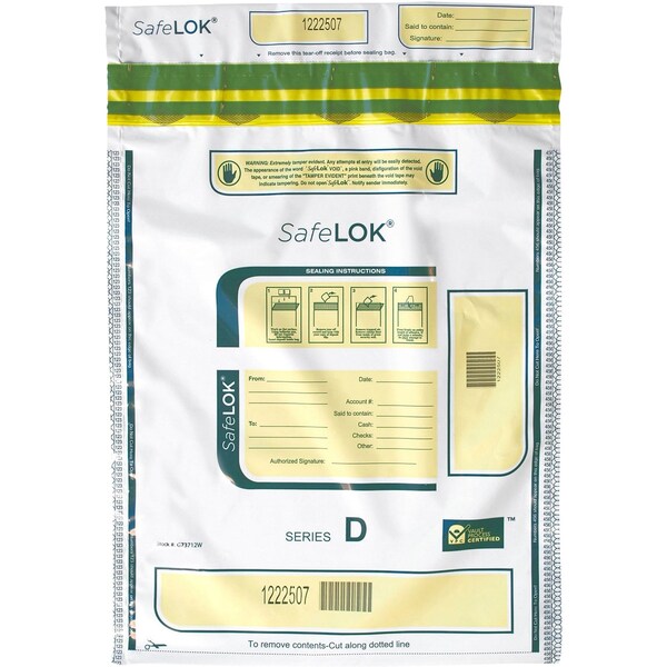 Controltek SafeLOK Tamper-Evident Deposit Bags, 100PK CNK585094 - main